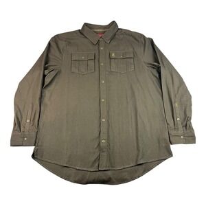 John M Browning Shirt Mens XL Long Sleeve‎ Green Snap Button Heritage Collection